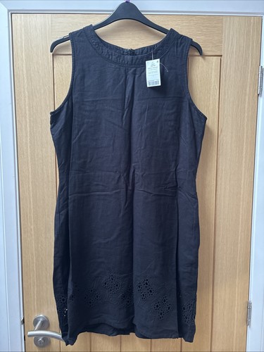 Black linen mix dress - mix, size