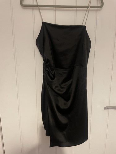 Zara black satin chain - zara,