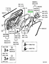 Runchannel, Rr Door Window Glass, Rh For: Mitsubishi Lancer Evo 7 8 9 (CT9A)