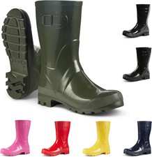 JUJU Womens Boots, Waterproof Ladies Wellies, Comfy and Stylish Fit, Easy Slip 
