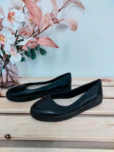 Women clarks black leather - black,