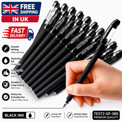 Pack black gel pens - black,