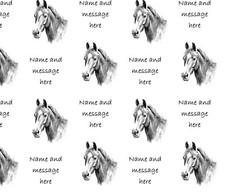 Horse head Personalised gift wrapping paper Birthday Christmas Congratulations