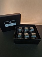 ROYAL DOULTON HAND CUT CRYSTAL CHELSEA napkin rings x 6 **BOXED**