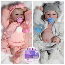 Realistic Reborn Baby Boy/Girl/Twins Full Body Vinyl Silicone Newborn Dolls Gift