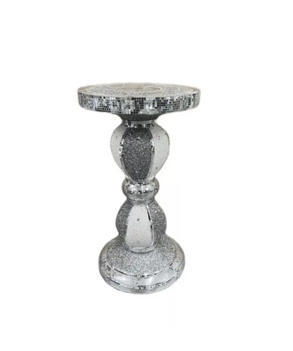 Mirrored mosaic side table - mirrored,