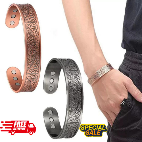 Men copper magnetic bracelet - magnetic,