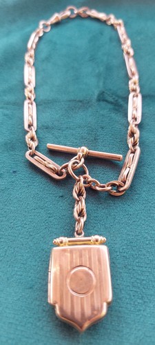 Antique 9ct rose gold - , double