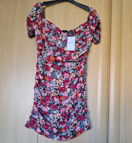 Inmod floral ruched bodycon - ruched,