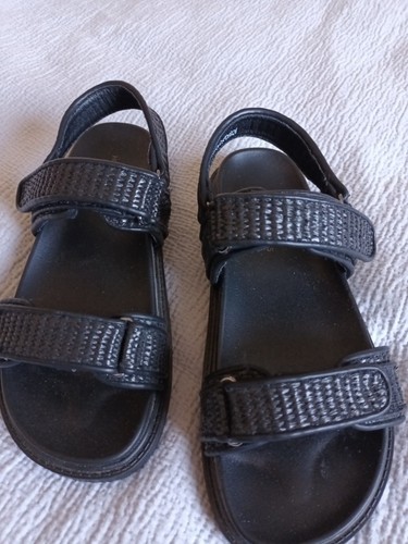 Black ladies chunky sandals - chunky,