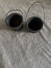 2x old vintage cast iron smelting pots - FREE DELIVERY - 1