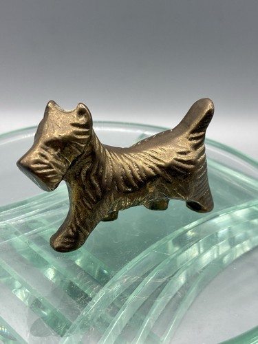 Vintage solid brass terrier - vintage,