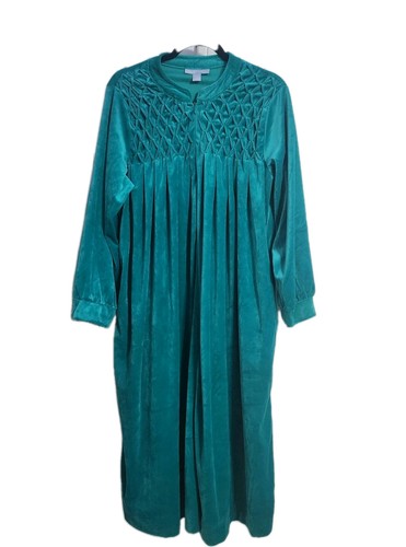 Vintage green teal velour long - teal,