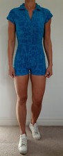Jaded London Playsuit Towelling Romper Blue Size 8