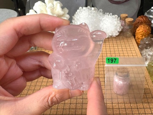 Carved pink rose - 1, quartz