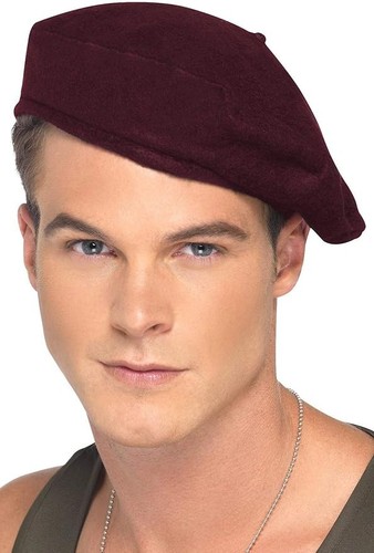 Mens burgundy beret hat - burgundy,
