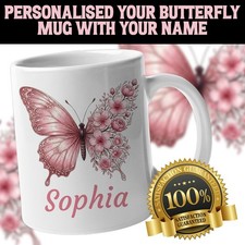 Personalised butterfly mug - personalised,