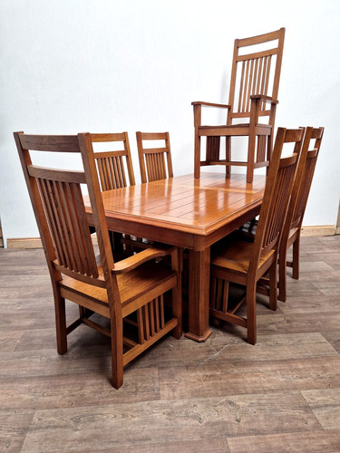 Wooden dining table set - set, 6