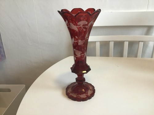 Ruby vase over 60years - ruby,