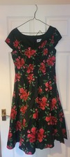 Hell Bunny Vixen 50's Style Black And Floral Dress Size Large