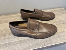 John White New City Shoes Leather Vintage Slip on size 9 Brown New Old Stock