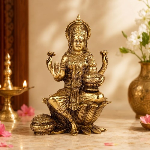 Brass goddess maa lakshmi - brass,