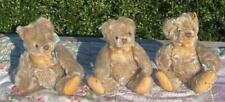 3 OLD STEIFF BEARS c.1950s -1960s, VINTAGE, 1 BUTTON IN EAR