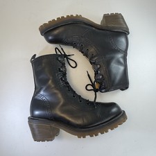 Dr. Martens Made in England Black Brogue Lace-Up Granny Boots US Sz 6 B-SM8146