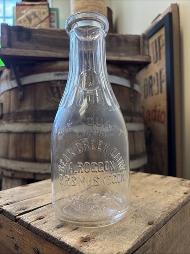 Vintage quart milk bottle - quart,