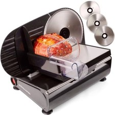 Meat Slicer Electric Food Cutter For Bread Meat Cheese 150W 3x 19cm Blades