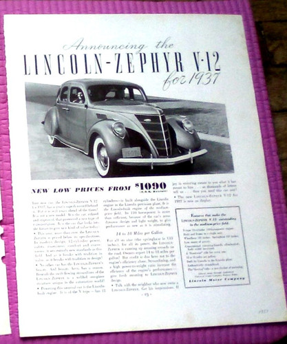 1937 lincoln zephyr - 1937, v-12