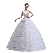 Women Crinoline Petticoat 6 Hoop Skirt Slips Long Underskirt for Wedding new