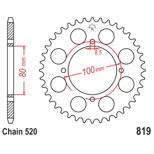 Rear sprocket tooth 520 - rear,