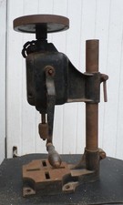 Flott R.G.M. Hand Cranked Bench / Pillar Drill. Working Restoration Piece.