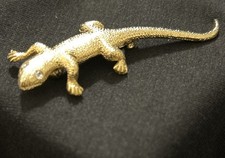 Gecko Vintage Brooch Pin Gold