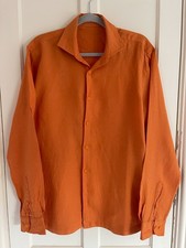 Orlebar Brown Shirt Giles Linen Orange Size L