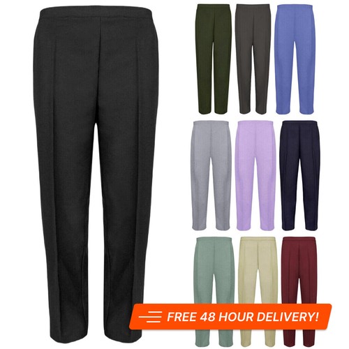 Ladies half elasticated waist - half,
