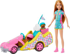 Barbie Stacie Doll with Go-Kart Car Rolling Wheels, Dog, Accessories, &... 