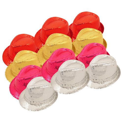 Job lot sequin trilby hats - lot,