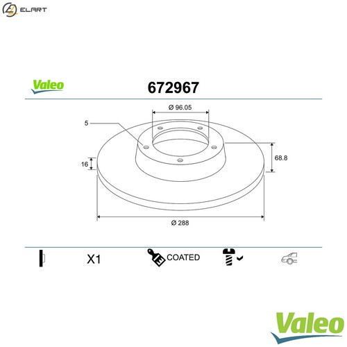 Brake disc 672967 for ford - brake,