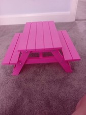Our Generation Pink Picnic Table for 10” To 18” Dolls 14" x 12" x 7"