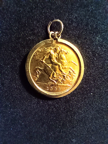 1908 22ct gold half - 22ct,
