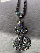 Long Sparkly Necklace by Next Silver Tone with Diamante