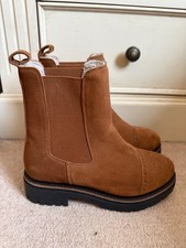 FatFace Suede Leather Boots Women Size UK 4 EU37 Essie Chelse Boots New Never wo