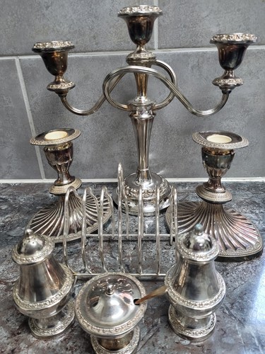 Silver plated candelabra - plated, candelabra,