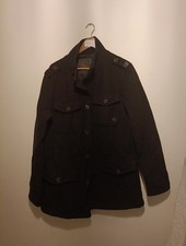 Authentic Fly53 Men’s Black Wool Blend Military Style Jacket Size XL