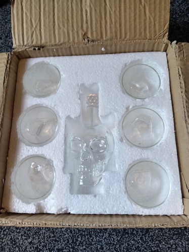 Skull glass decanter bottle - glass,