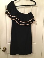 Designer Dress Black Cream Frills - Australian -Size 10 Cost Over £150