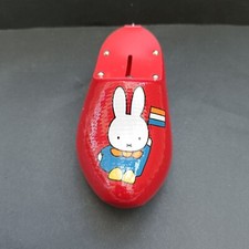 Vintage Miffy Holland Bunny Rabbit Clog Wooden Shoe Coin Bank Piggy Bank Red