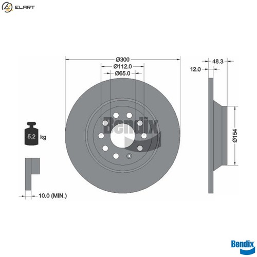 Brake disc bds1203 - 2x, for